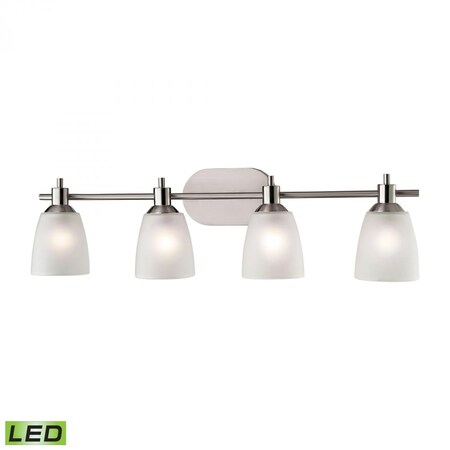 Thomas Jackson 4-Light Bath Bar in Brushed Nickel with White Glass - LED 1304BB/20-LED